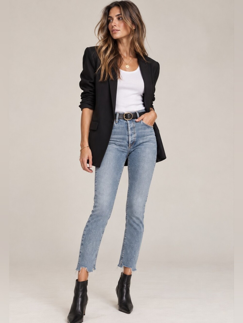 AGOLDE Nico High Rise Slim Fit Chewed Hem Distressed Denim Jeans In Rooted 25